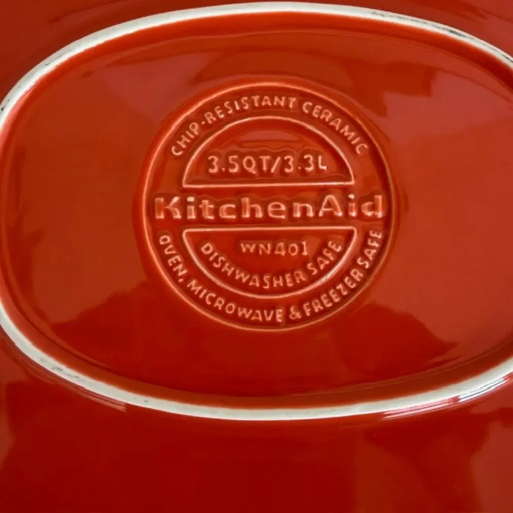 KitchenAid Orange 1.5qt Chip-Resistant Ceramic Casserole Dish
